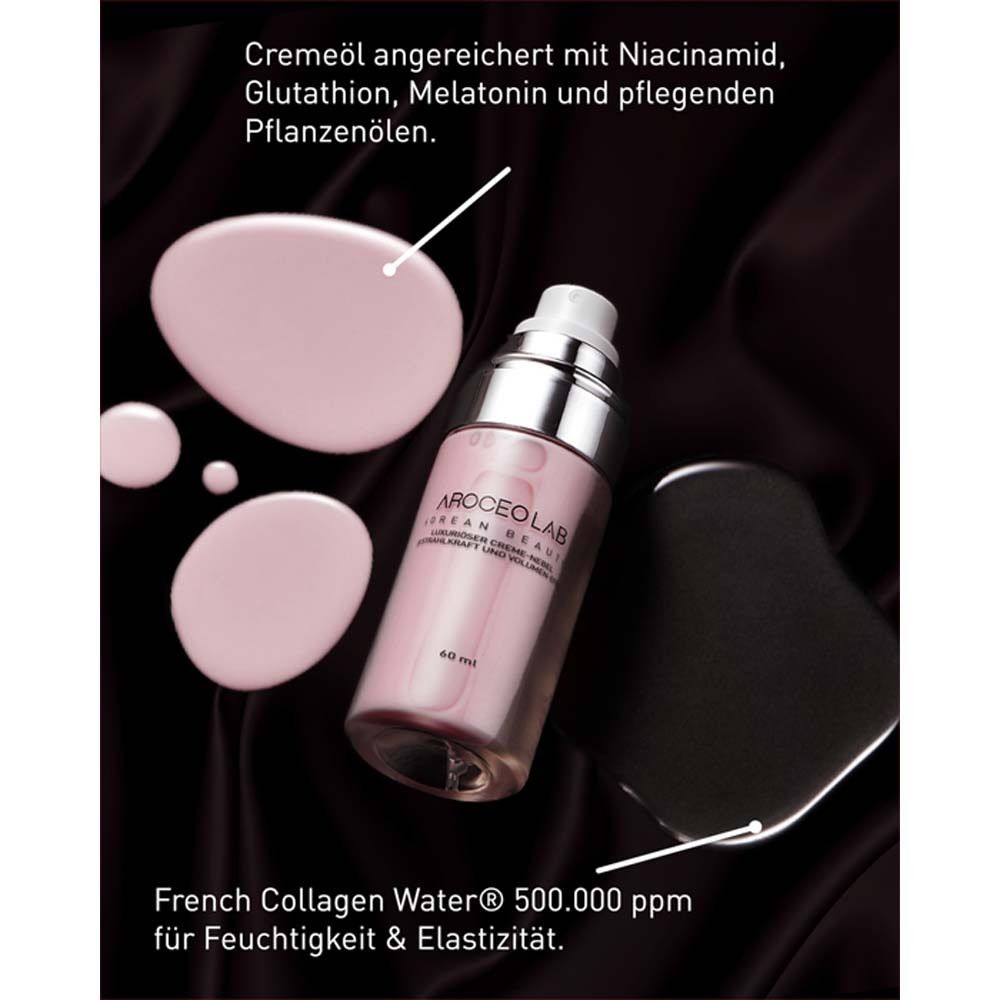 Flacon, gouttes et pierre Gua Sha. Texte: French Collagen Water, 60 ml.