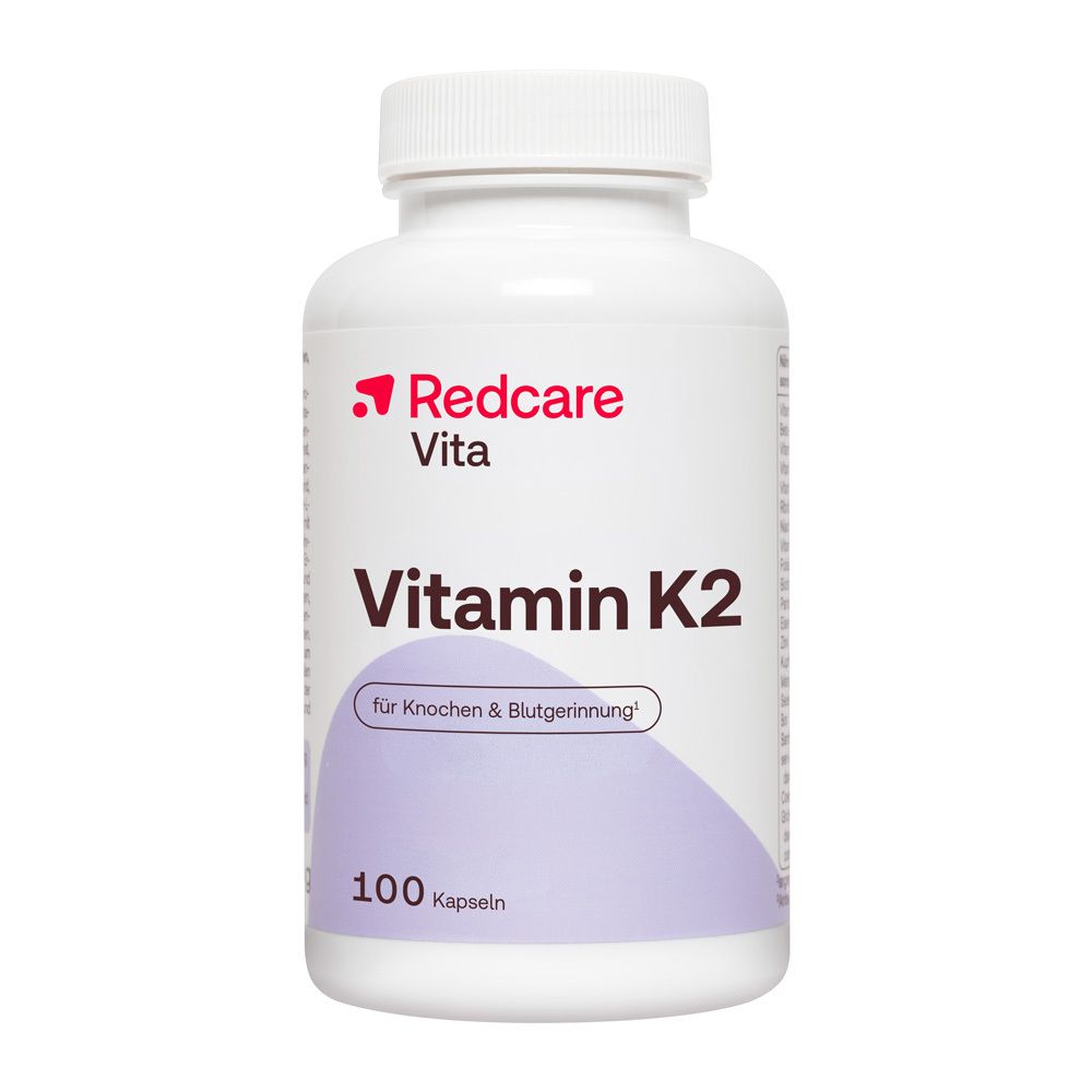 Pot blanc de capsules Redcare Vita Vitamine K2, 100 pièces.