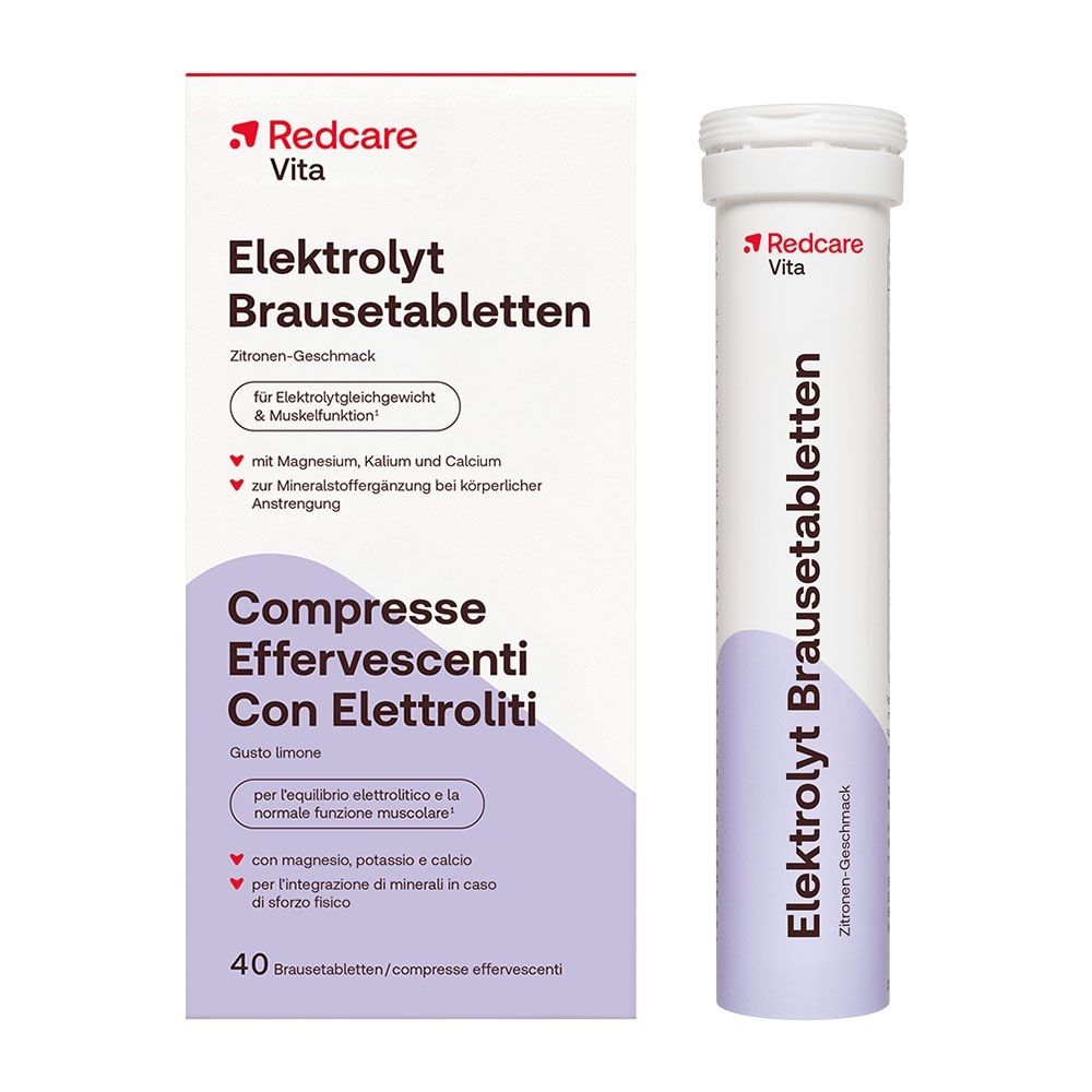 Redcare Comprimés effervescents électrolytes goût citron, 40 pièces.