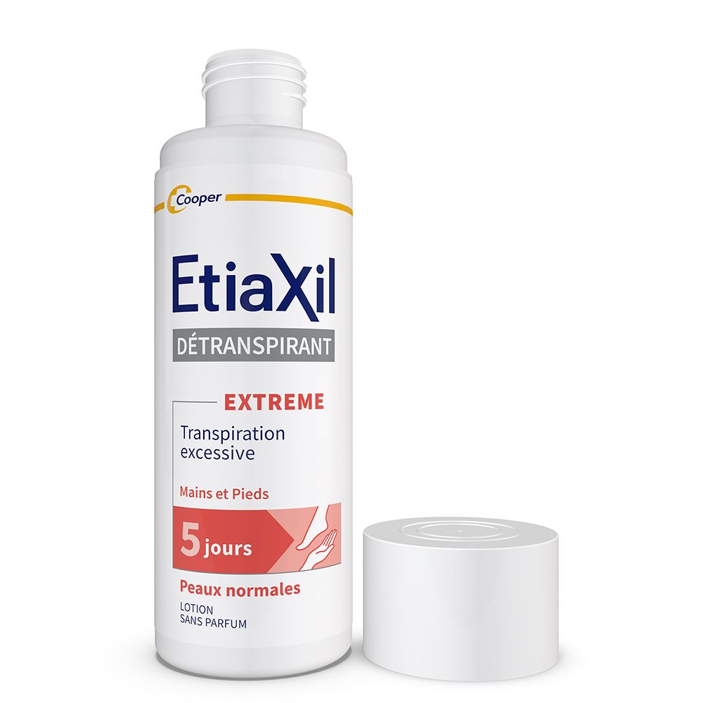 ETIAXIL - Déodorant Détranspirant - Traitement Transpiration Excessive -Pieds et Mains - EXTREME - Peaux Normales - 100 ml