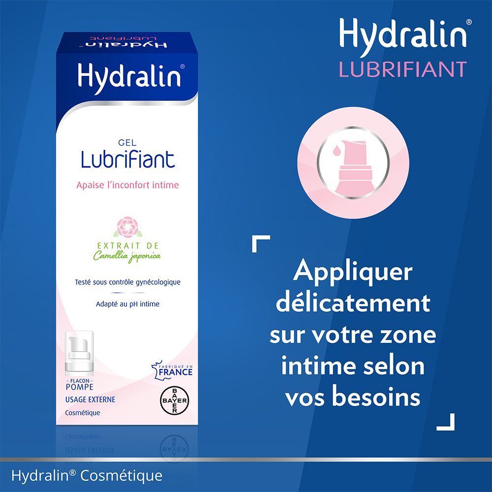 Texte: Appliquer délicatement sur votre zone intime. Logo rose avec image du produit.