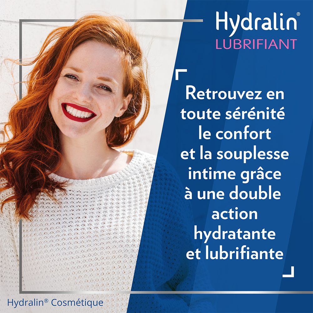 Femme souriante. Texte: Retrouvez confort et souplesse grâce à une double action.