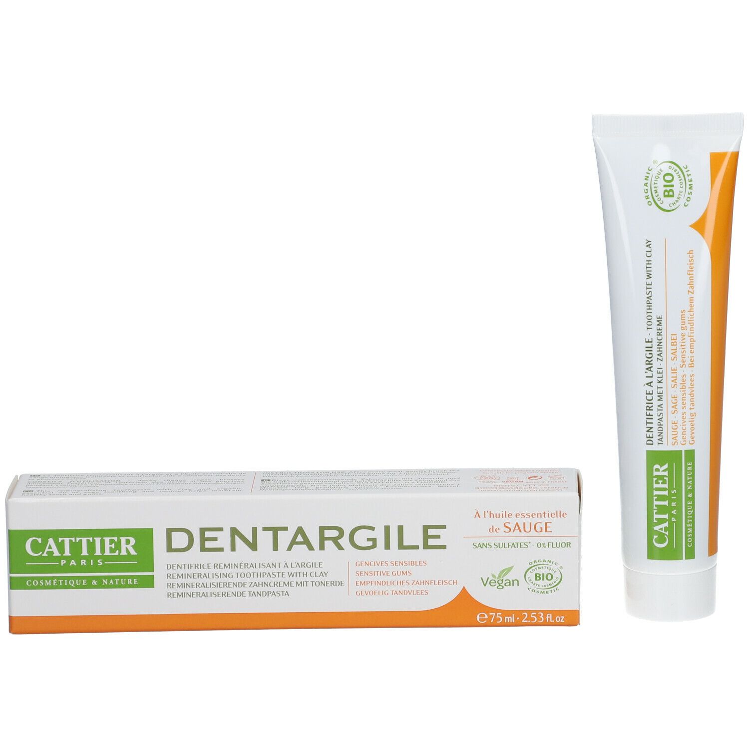 Cattier Dentifrice à l'Argile Sauge