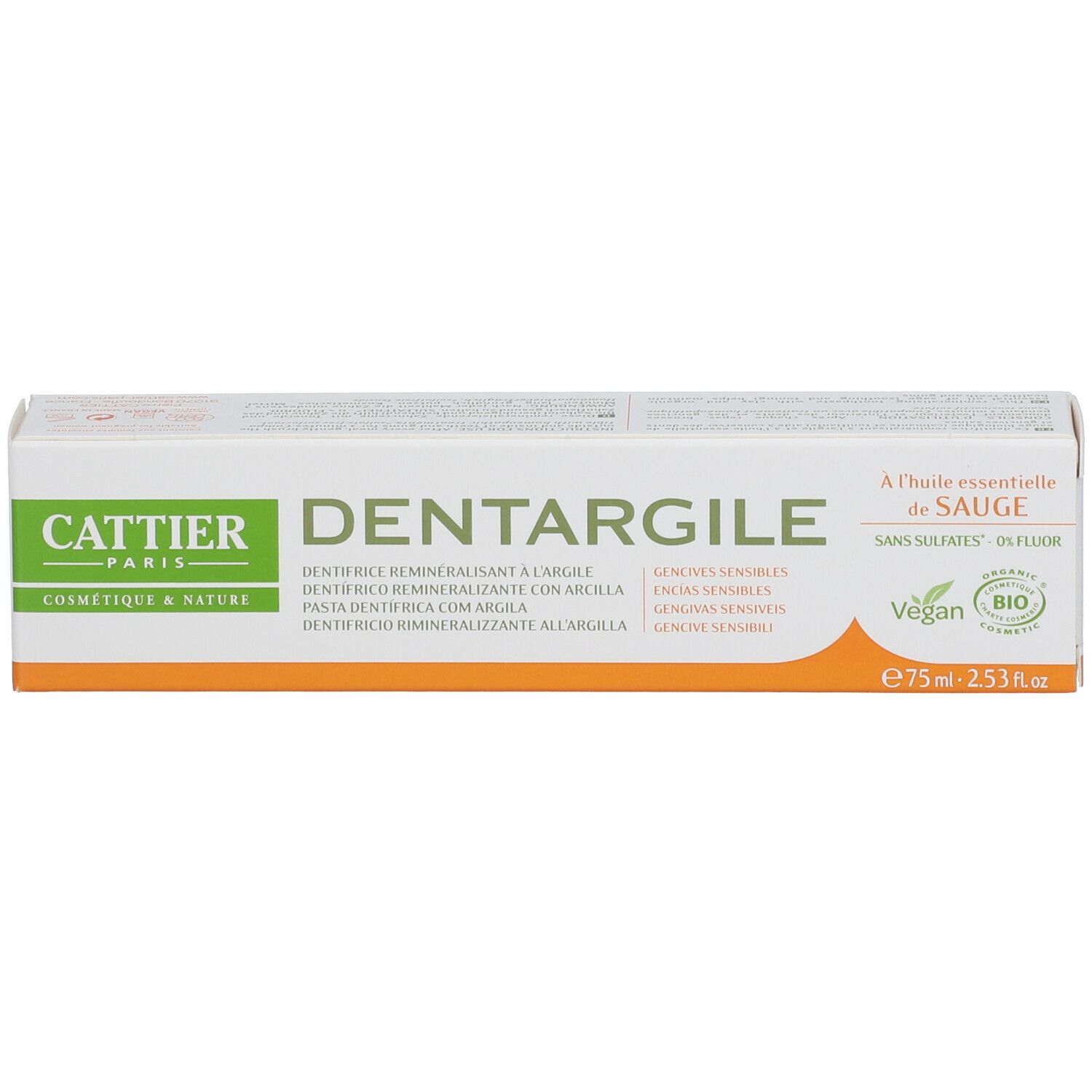 Cattier Dentifrice à l'Argile Sauge