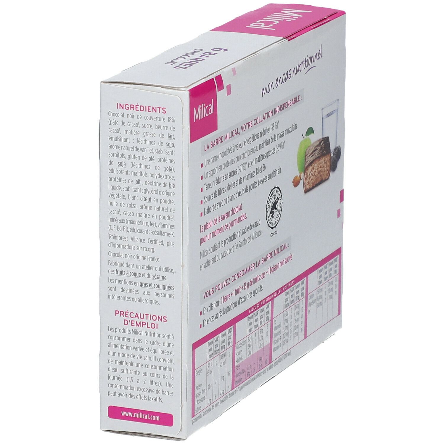 Milical Hyperproteiné barres chocolat