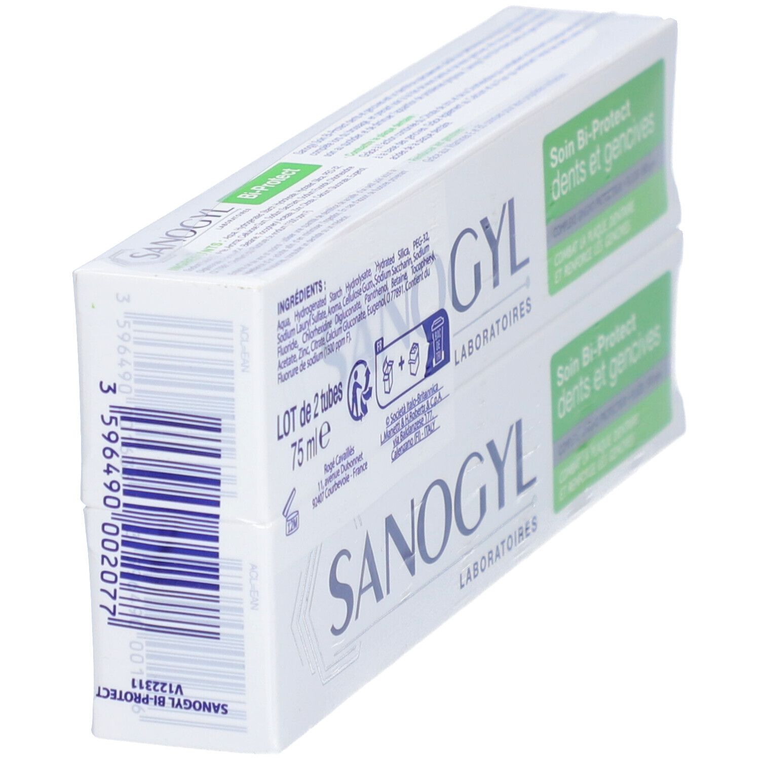 Sanogyl Bi Protect dentifrice soin complet dents et gencives