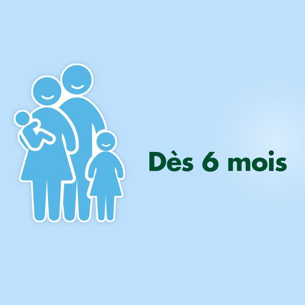 Symbole familial. Texte: Dès 6 mois.
