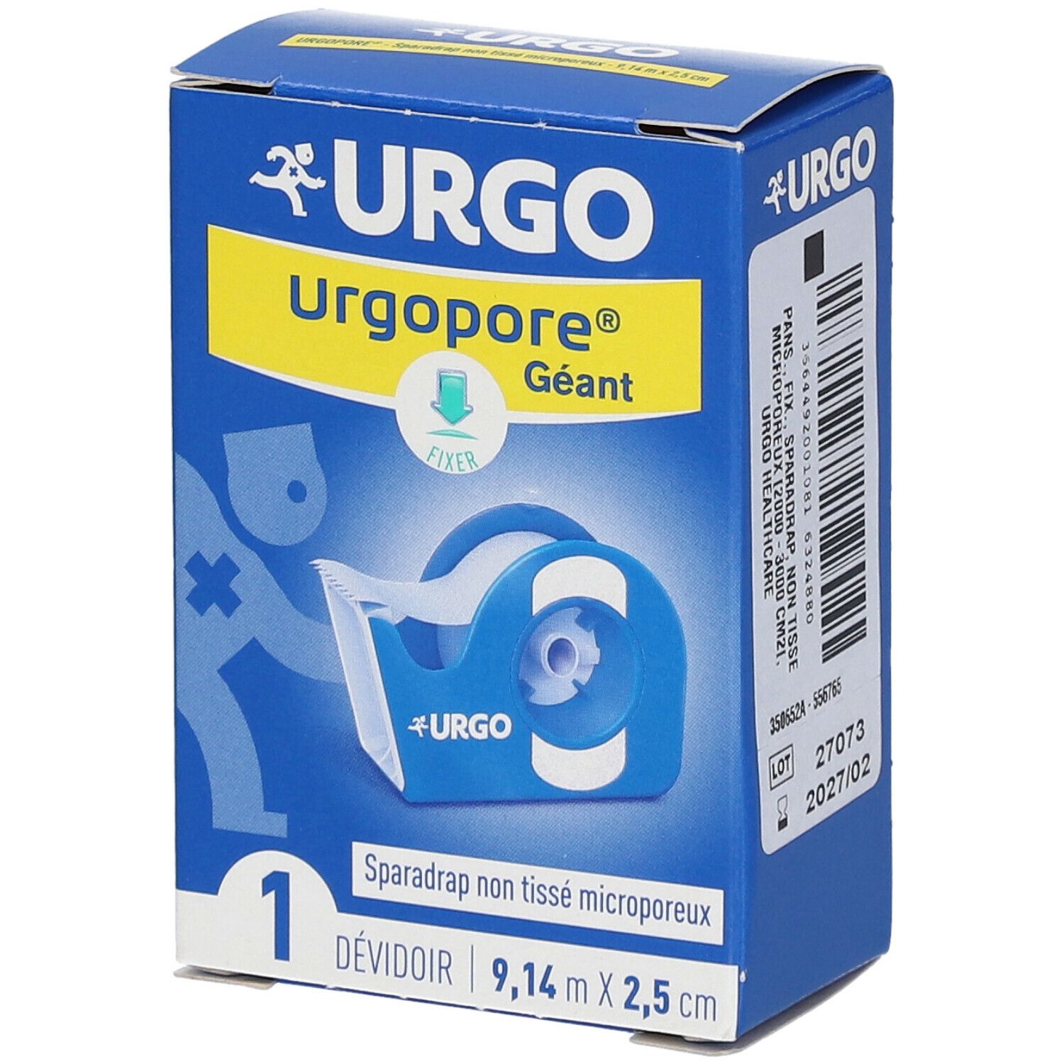 Urgopore, Sparadrap Non Tissé, Microporeux, Hypoallergénique, Géant, 9,14 M X 2,5 Cm, Dévi
