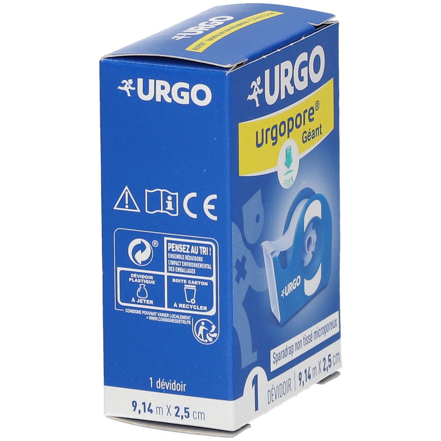 Urgopore, Sparadrap Non Tissé, Microporeux, Hypoallergénique, Géant, 9,14 M X 2,5 Cm, Dévi