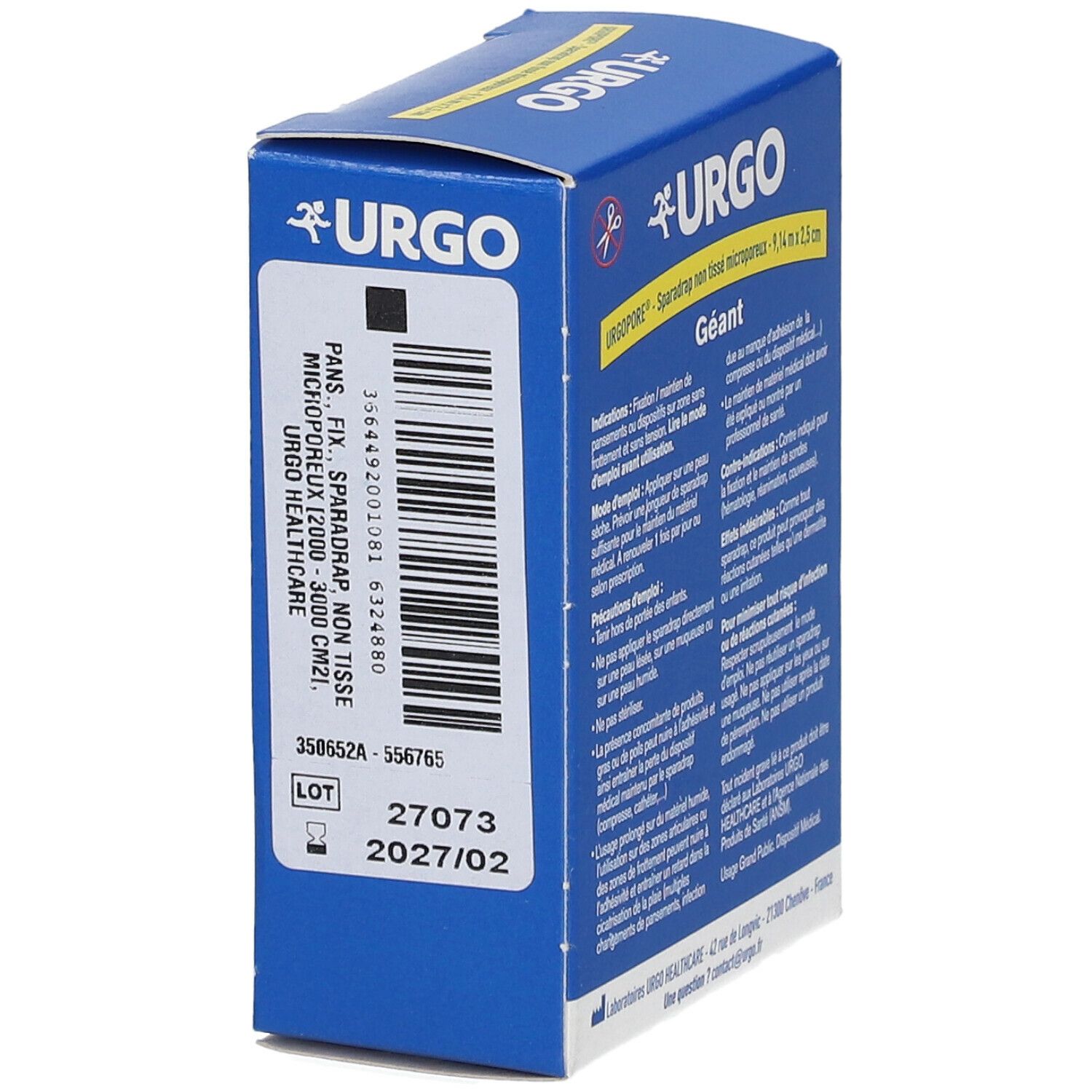 Urgopore, Sparadrap Non Tissé, Microporeux, Hypoallergénique, Géant, 9,14 M X 2,5 Cm, Dévi