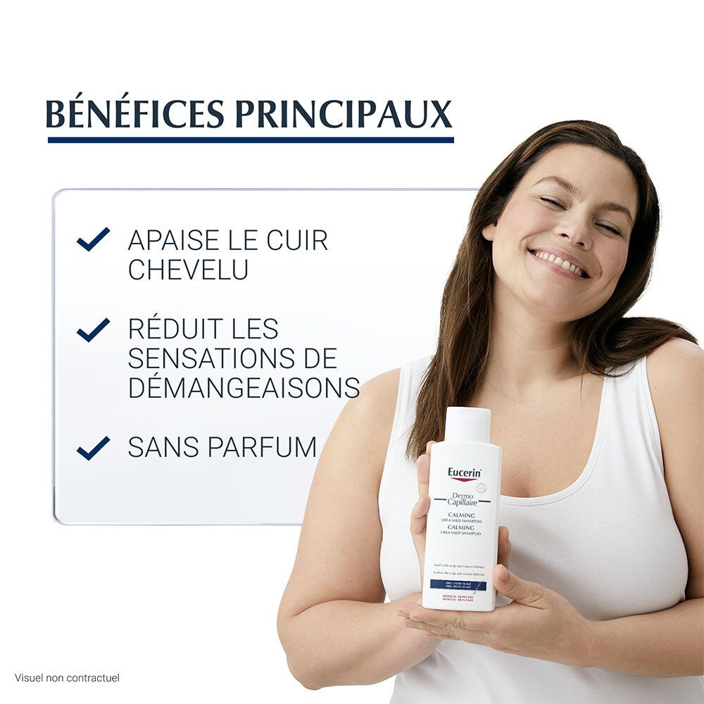 EUCERIN DERMOCAPILLAIRE CALMANT SHAMPOING URÉE Shampoing calmant à 5% d'urée + lactate. Fl