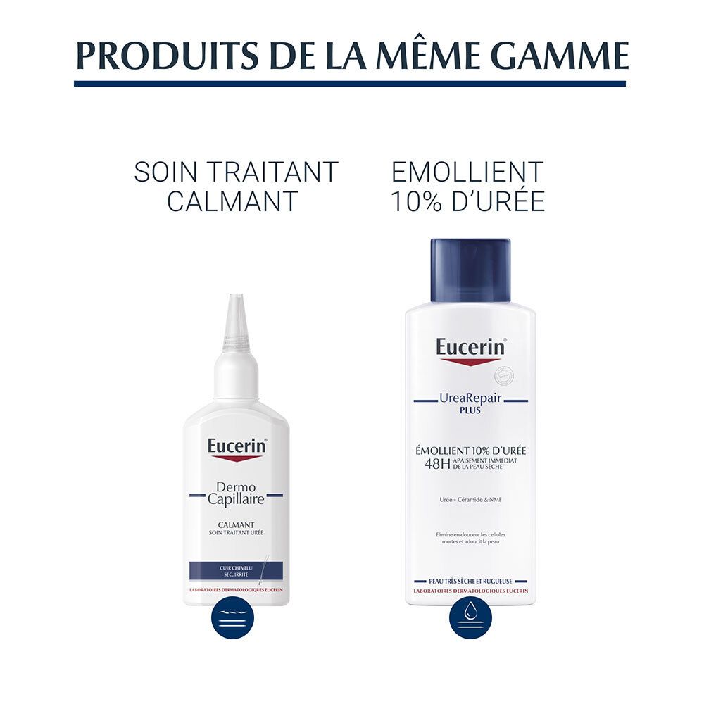 EUCERIN DERMOCAPILLAIRE CALMANT SHAMPOING URÉE Shampoing calmant à 5% d'urée + lactate. Fl