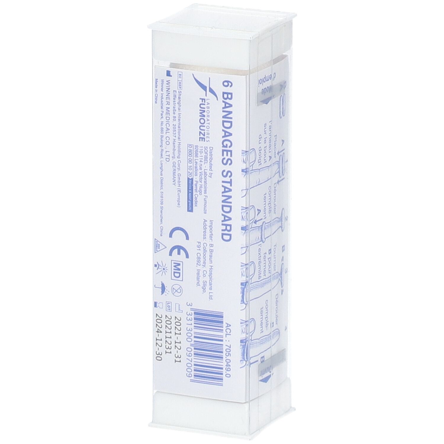 Finger Bob, Doigtier En Filet Tubulaire Extensible Pour Adulte Et Enfant, Blanc, Bt 6