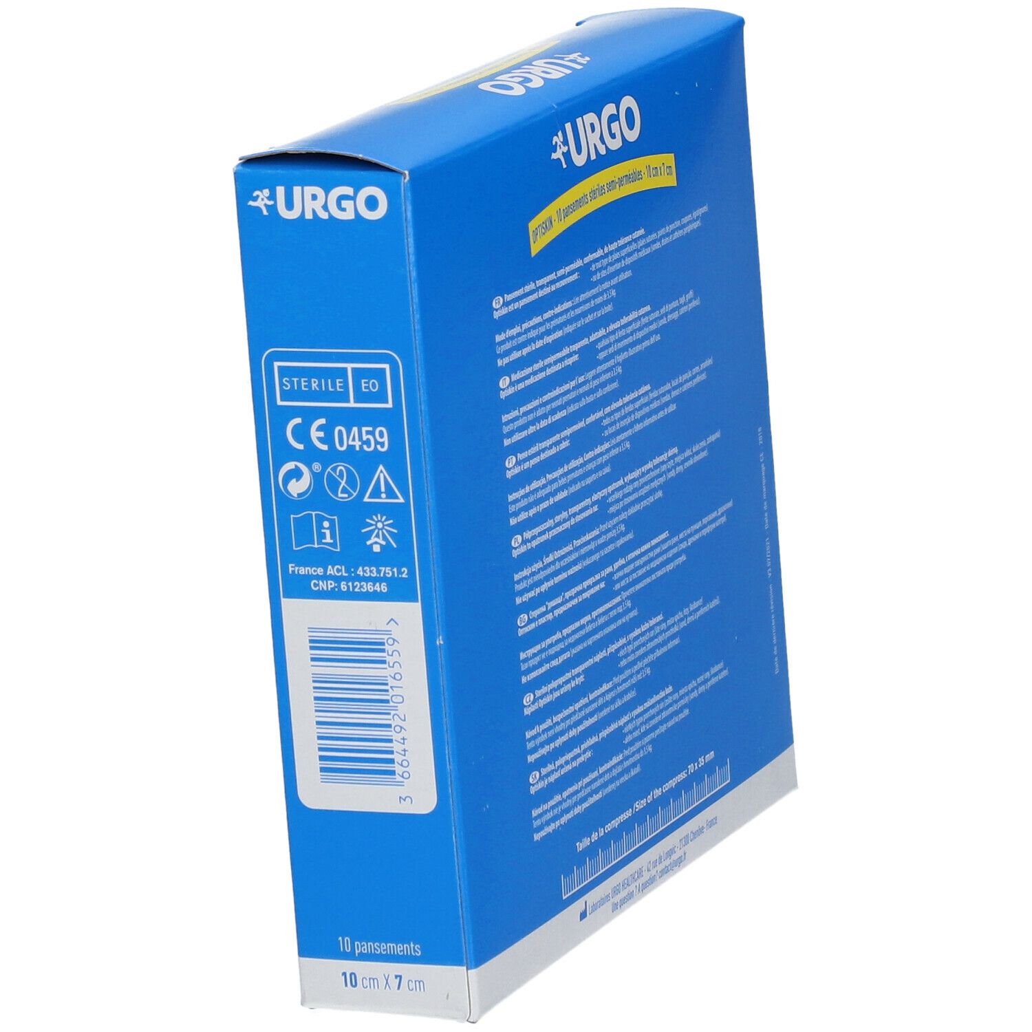 Optiskin, Pansement Stérile, Adhésif Sur Les 4 Côtés, Semiperméable, Hypoallergénique, 10