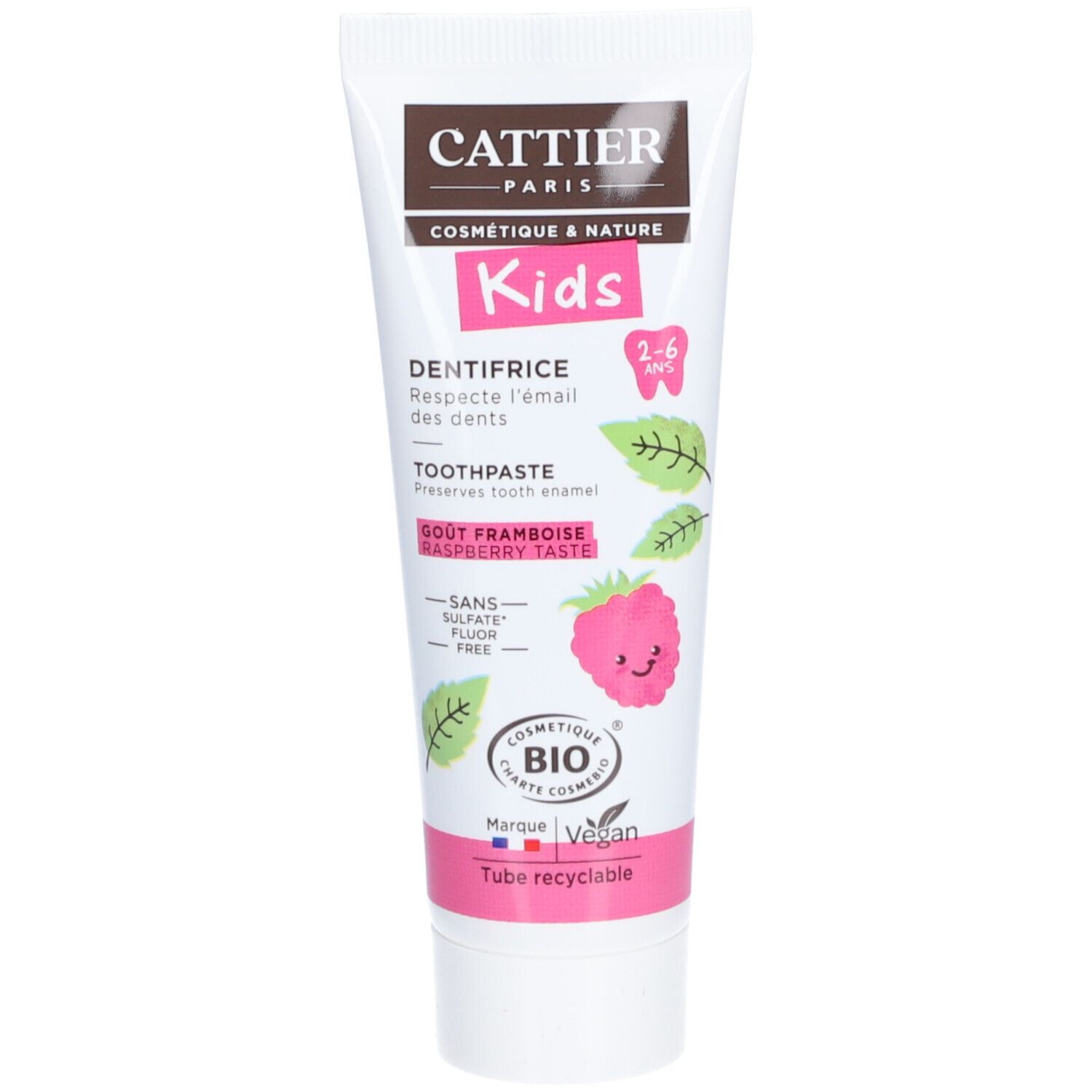 Cattier Kids Dent 2-6ans Framb50ml