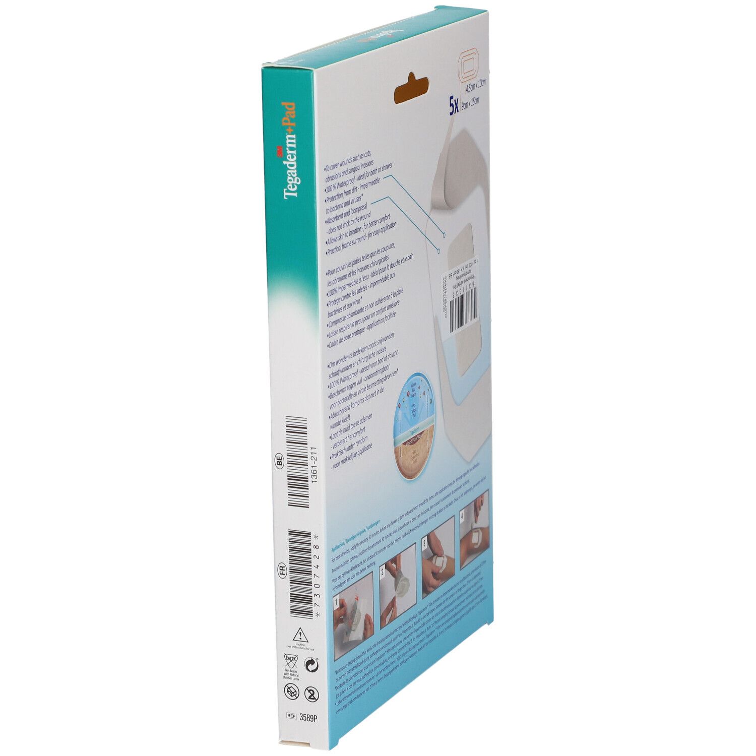 Tégaderm + Pad, Pansement Adhésif Avec Compresse Absorbante, Stérile, 9 Cm X 15 Cm (ref. 3