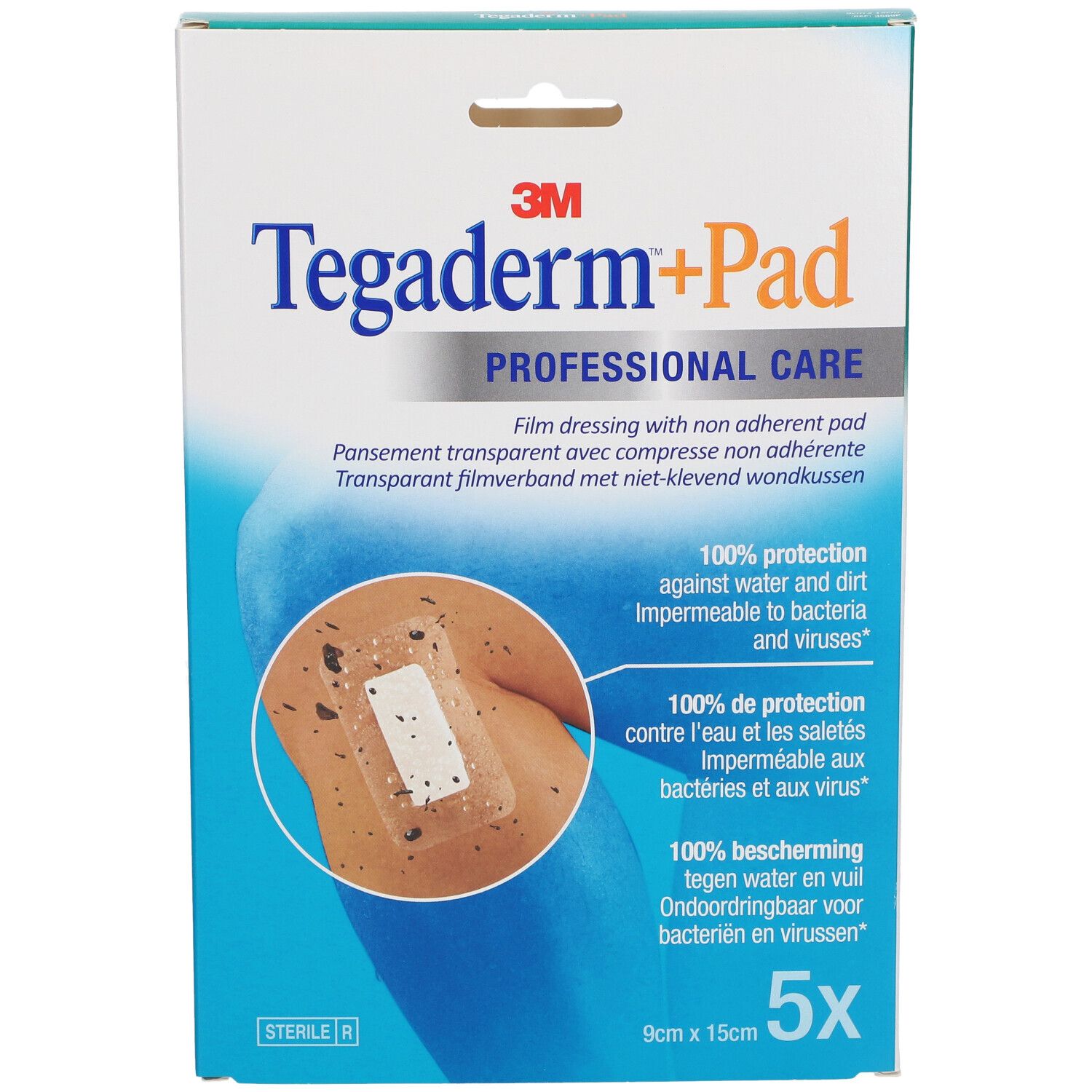 Tégaderm + Pad, Pansement Adhésif Avec Compresse Absorbante, Stérile, 9 Cm X 15 Cm (ref. 3