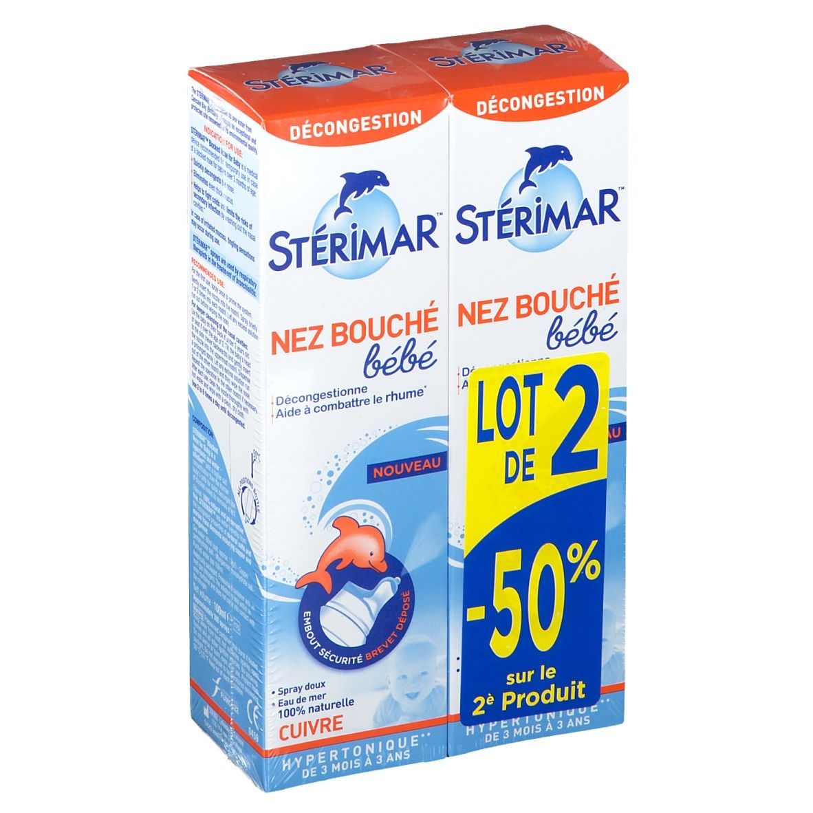 STÉRIMAR DÉCONGESTION NEZ BOUCHÉ BÉBÉ - Solution nasale hypertonique d'eau de mer.  - fl 1
