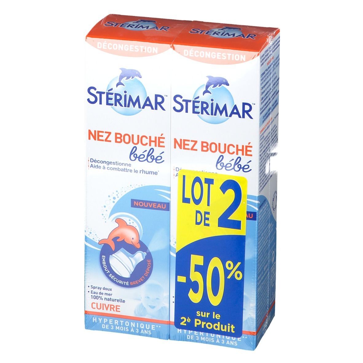 STÉRIMAR DÉCONGESTION NEZ BOUCHÉ BÉBÉ - Solution nasale hypertonique d'eau de mer.  - fl 1