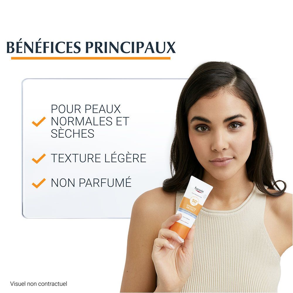 EUCERIN SUN PROTECTION CRÈME SPF 50+ - Crème solaire très haute protection au Tinosorb S,