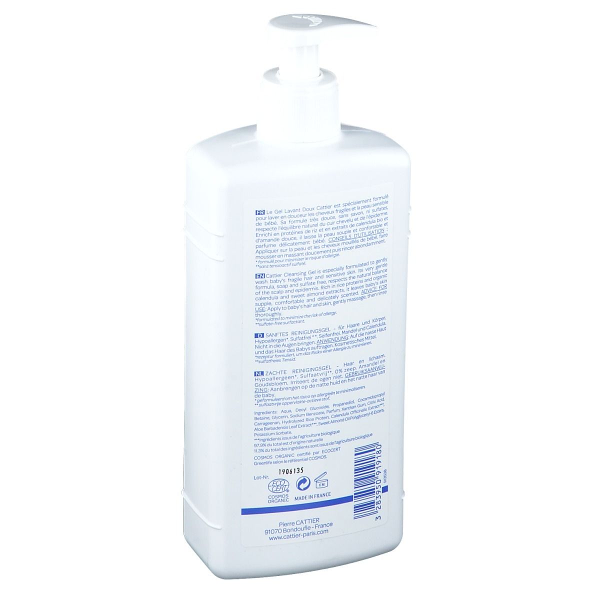 Cattier Bébé Gel Lavant Doux Cheveux & Corps Bio