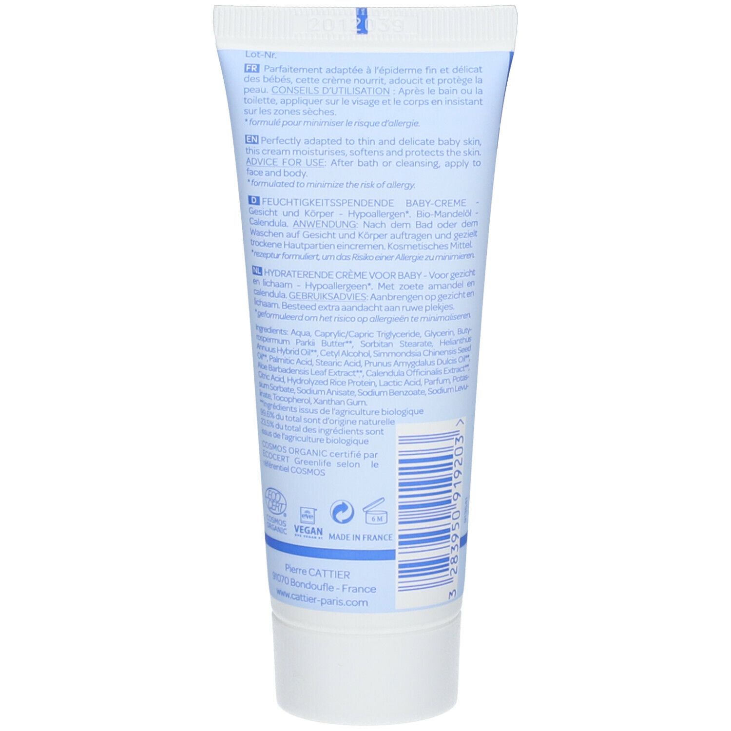 Cattier Baby Hydraterende Crème