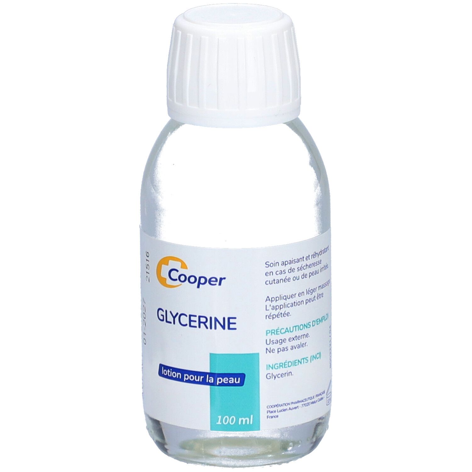 Cooper Glycerine lotion voor de huid, fles met etiket en opdruk.