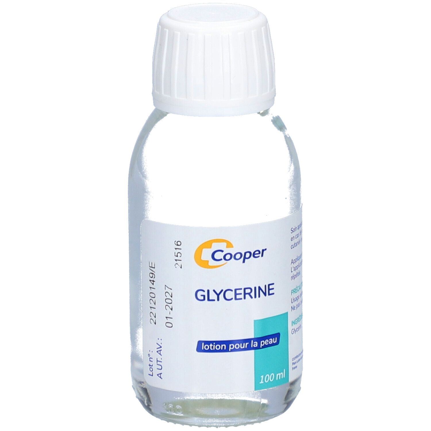 Cooper Glycerine lotion voor de huid, fles met witte dop.