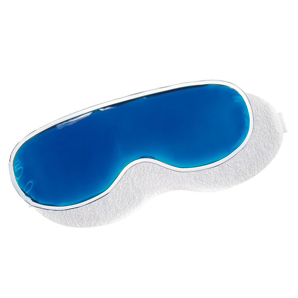 Blauw, ovaal gelkussen met witte rand. Voor ogen en slapen. Zonder verpakking.