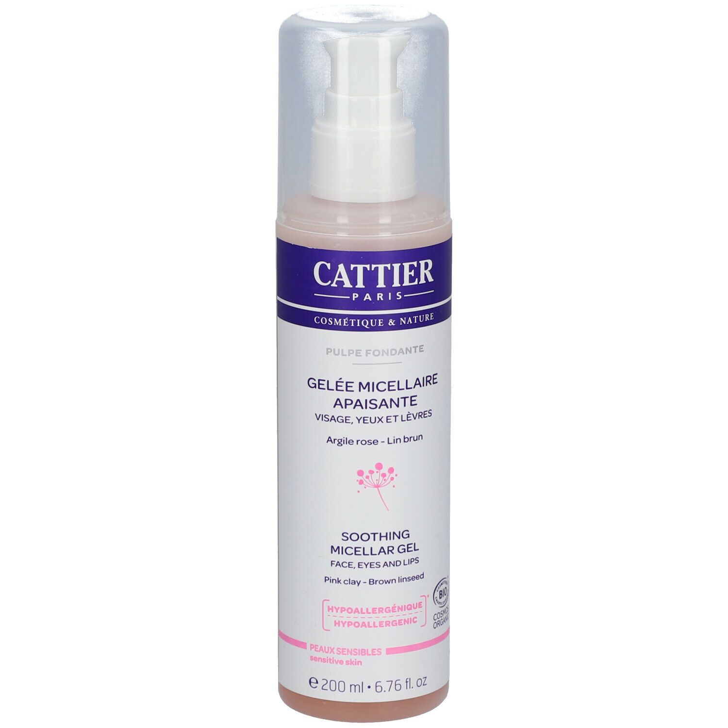 Cattier Gelée Micellaire Apaisante Argile Rose - Lin Brun 200 ml ...