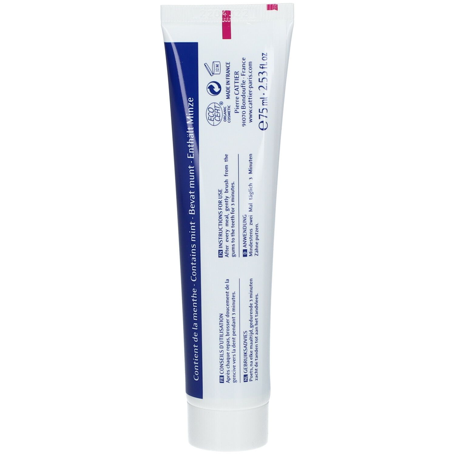 Cattier Whitening Dentifrice sans Sulfates ni Fluor