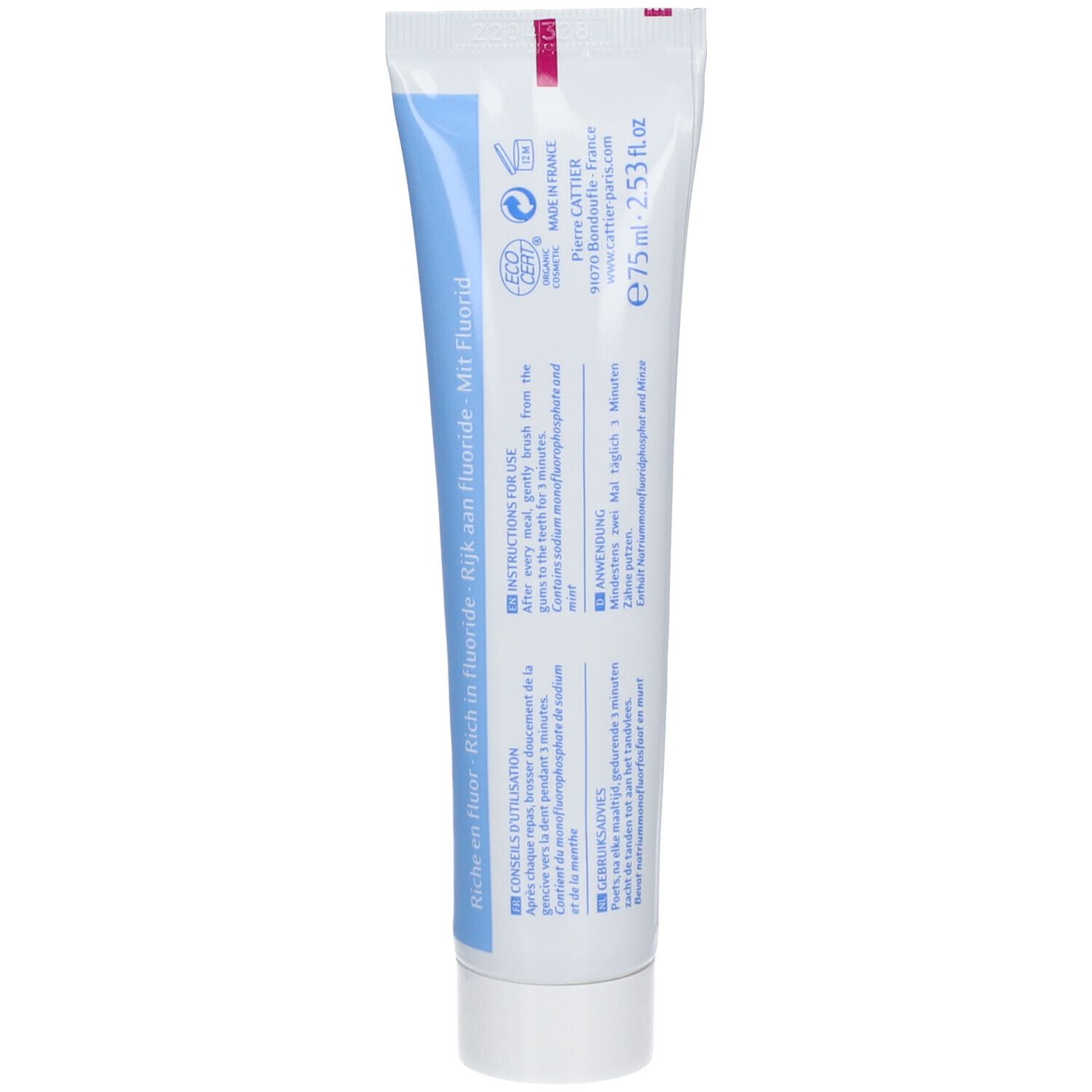 Cattier Dentifrice Blanchissant Haleine Fraîche