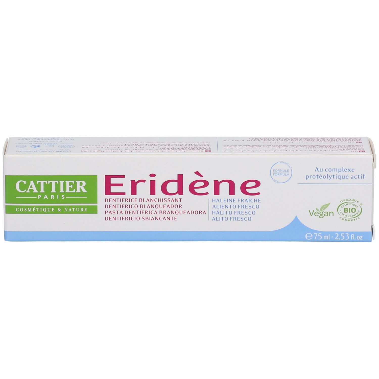Cattier Dentifrice Blanchissant Haleine Fraîche