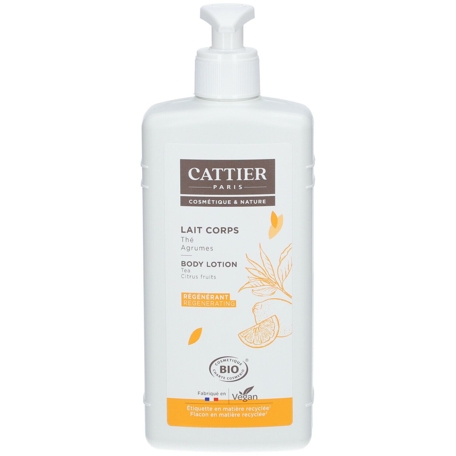 Cattier Lait Corps Régénérant Thé et Agrumes