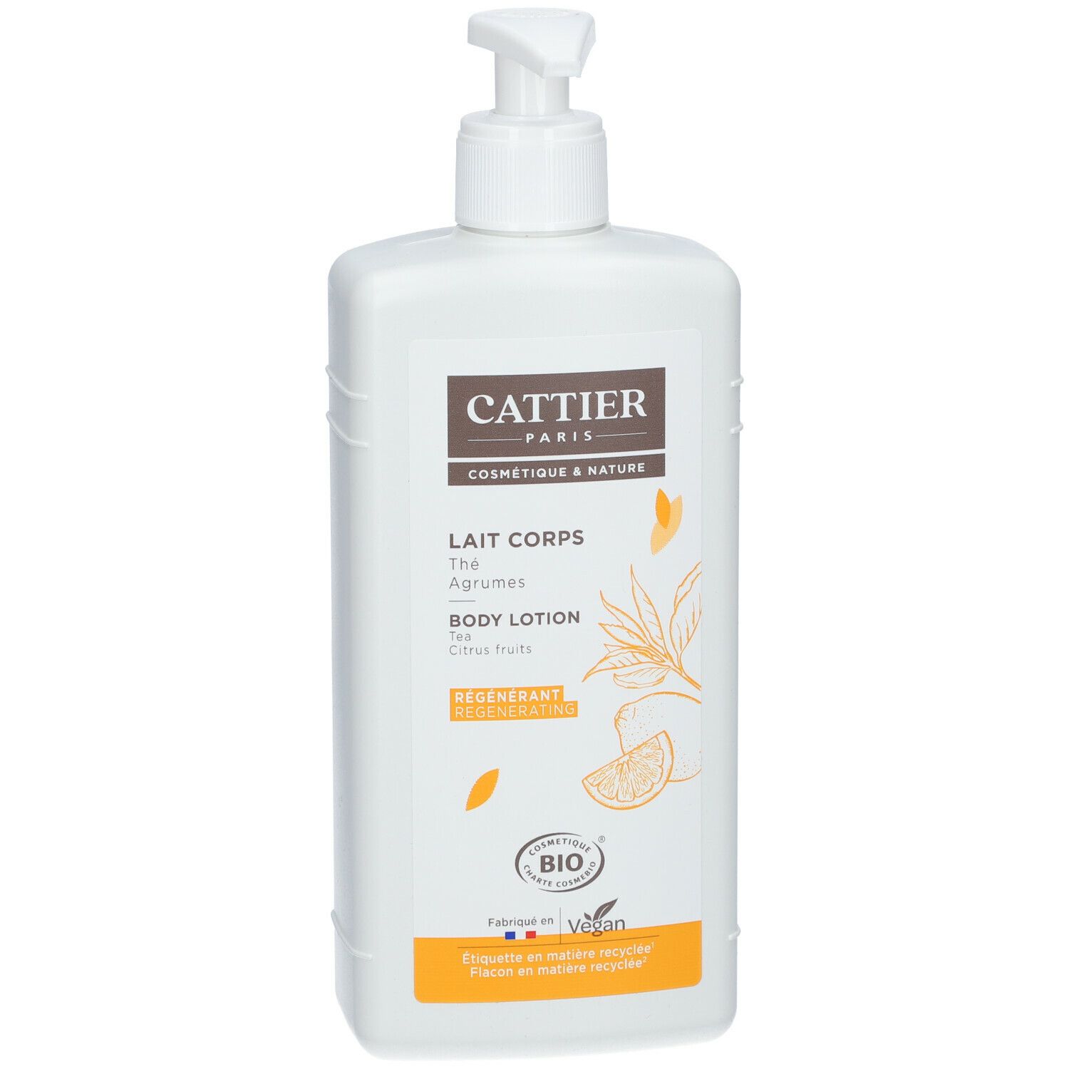 Cattier Lait Corps Régénérant Thé et Agrumes