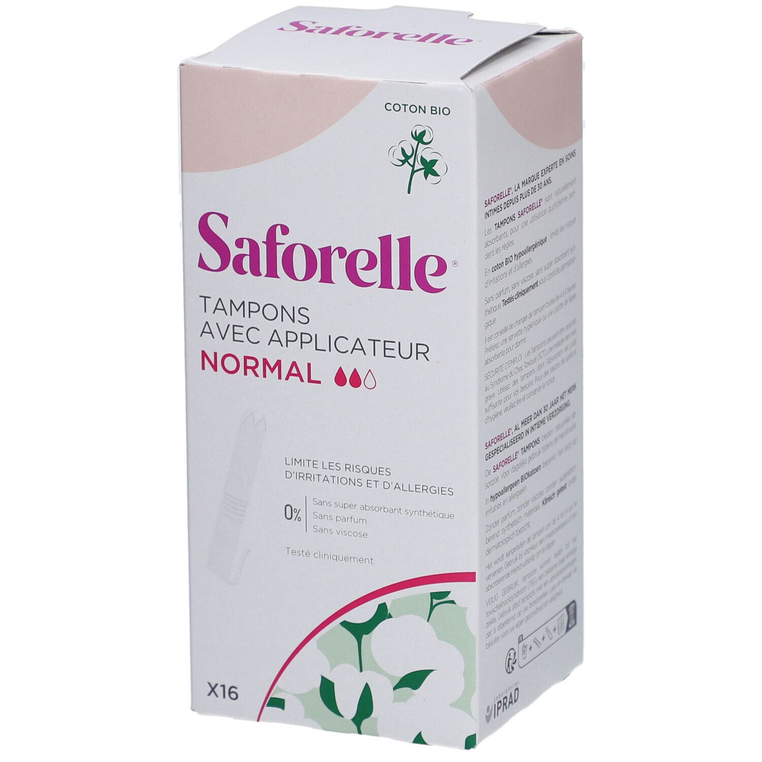Saforelle® Tampon avec applicateur Coton Bio