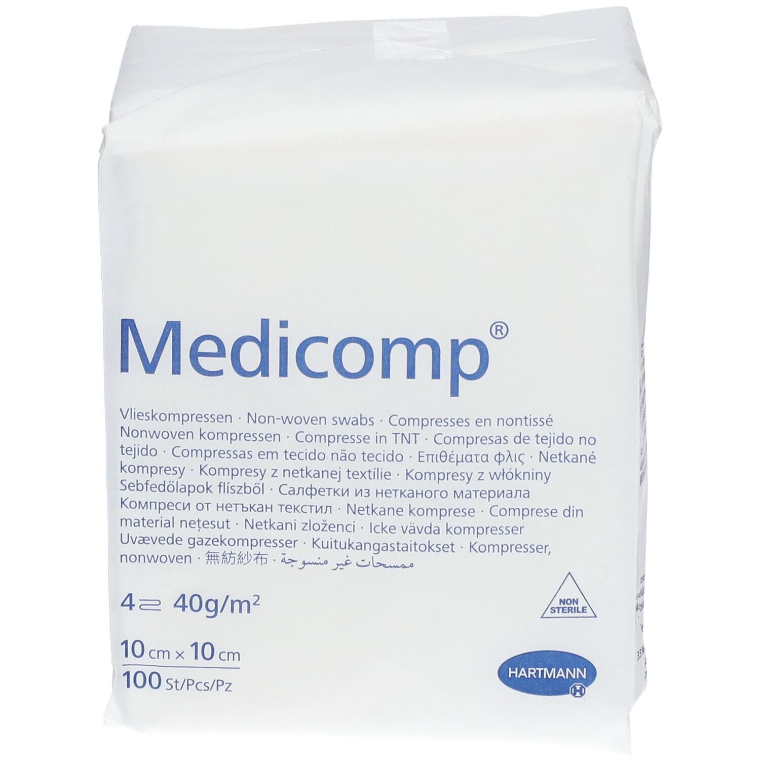 Medicomp Non Stérile, Compresse En Non Tissé, Non Stérile, 40 G, 10 Cm X 10 Cm (ref. 411 8