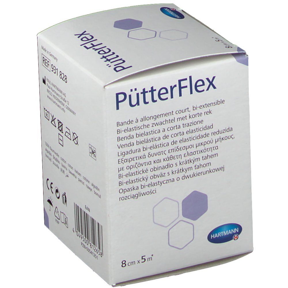 Pütterflex Bande à Allongement Court 5 M X 8 Cm