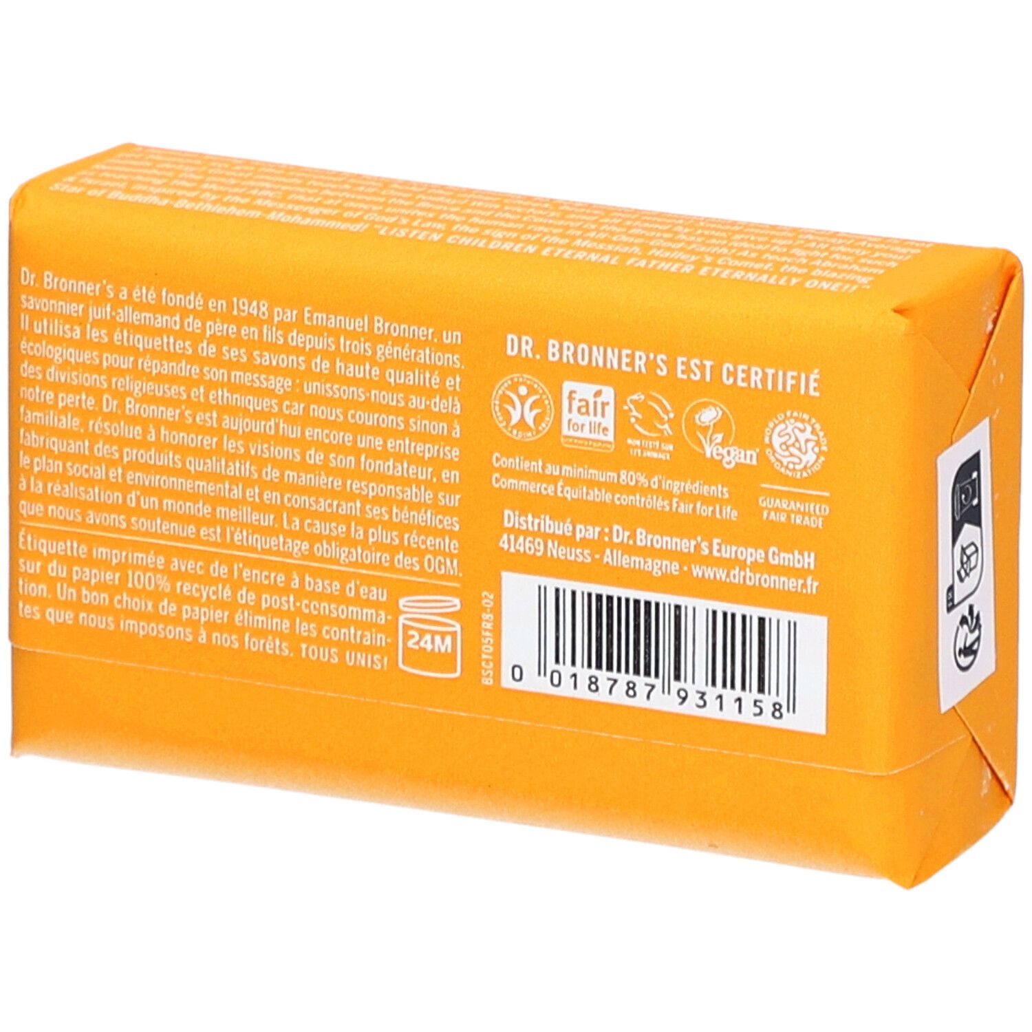 DR.BRONNER'S Zuivere Plantenzeep Citrus Sinaasappel