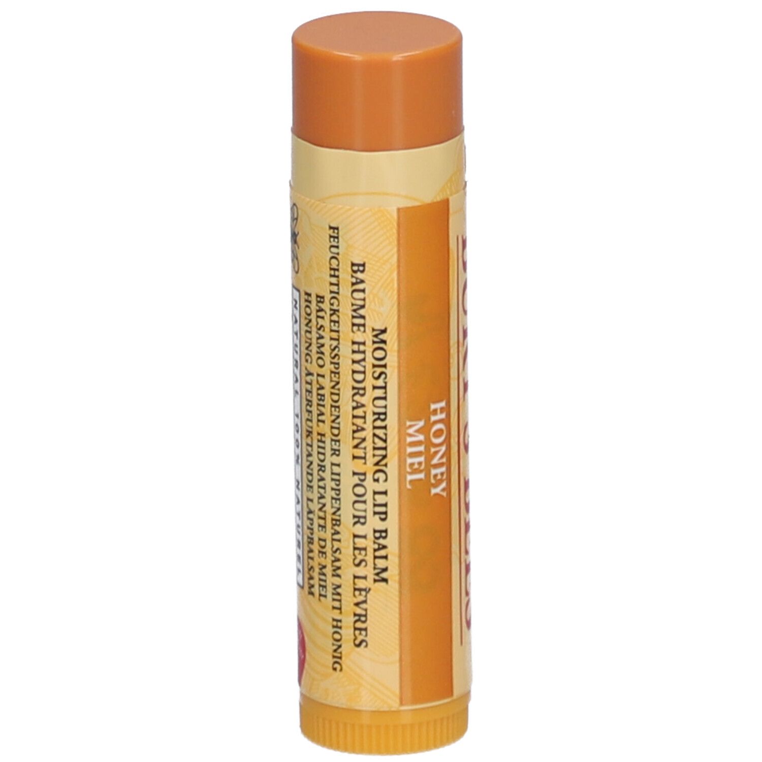 Lipbalsem stick met honing. Meertalige opschriften. Hydraterend. Honingsmaak.
