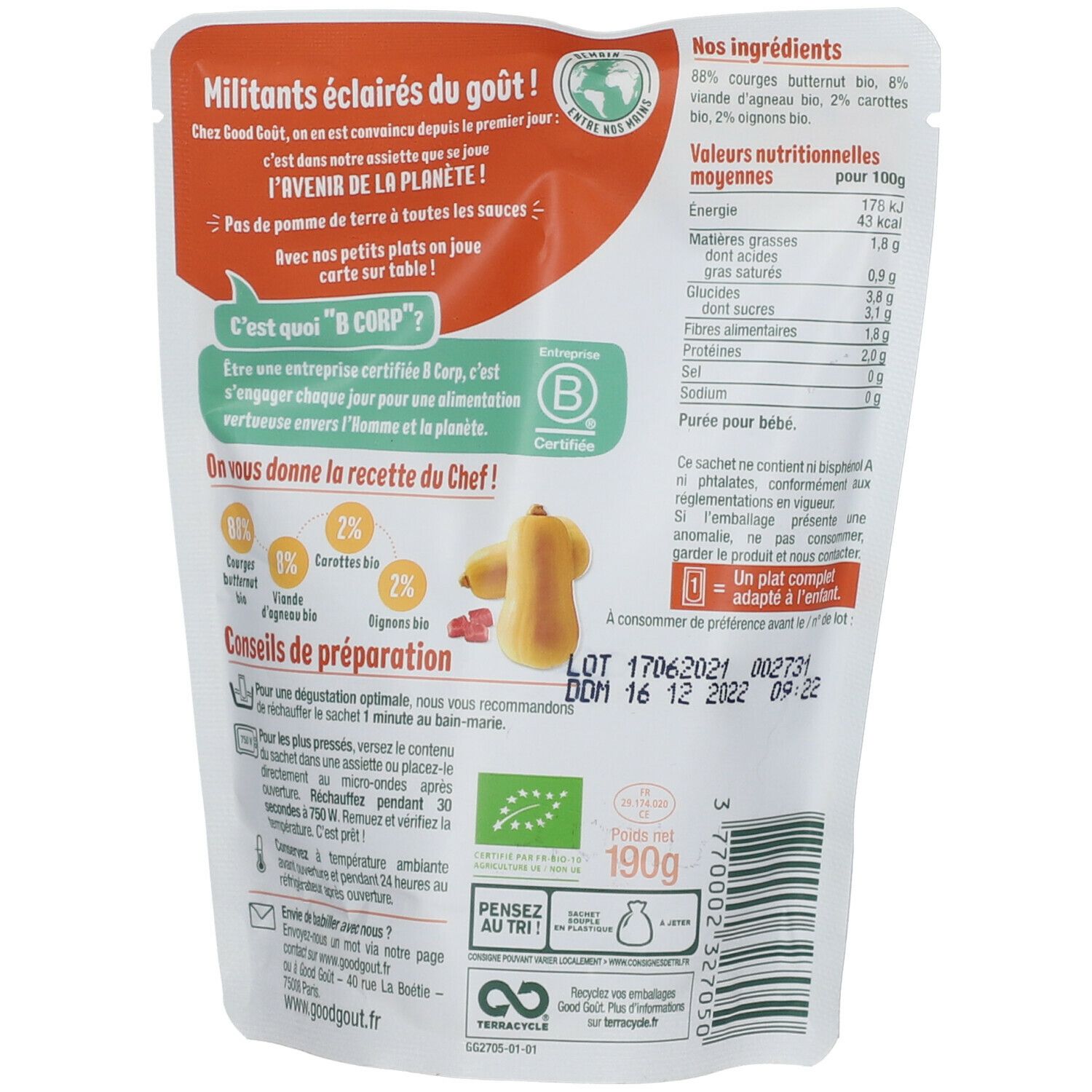 GOODGOUT COURG BUTTERN/AGNEAU190G Bio