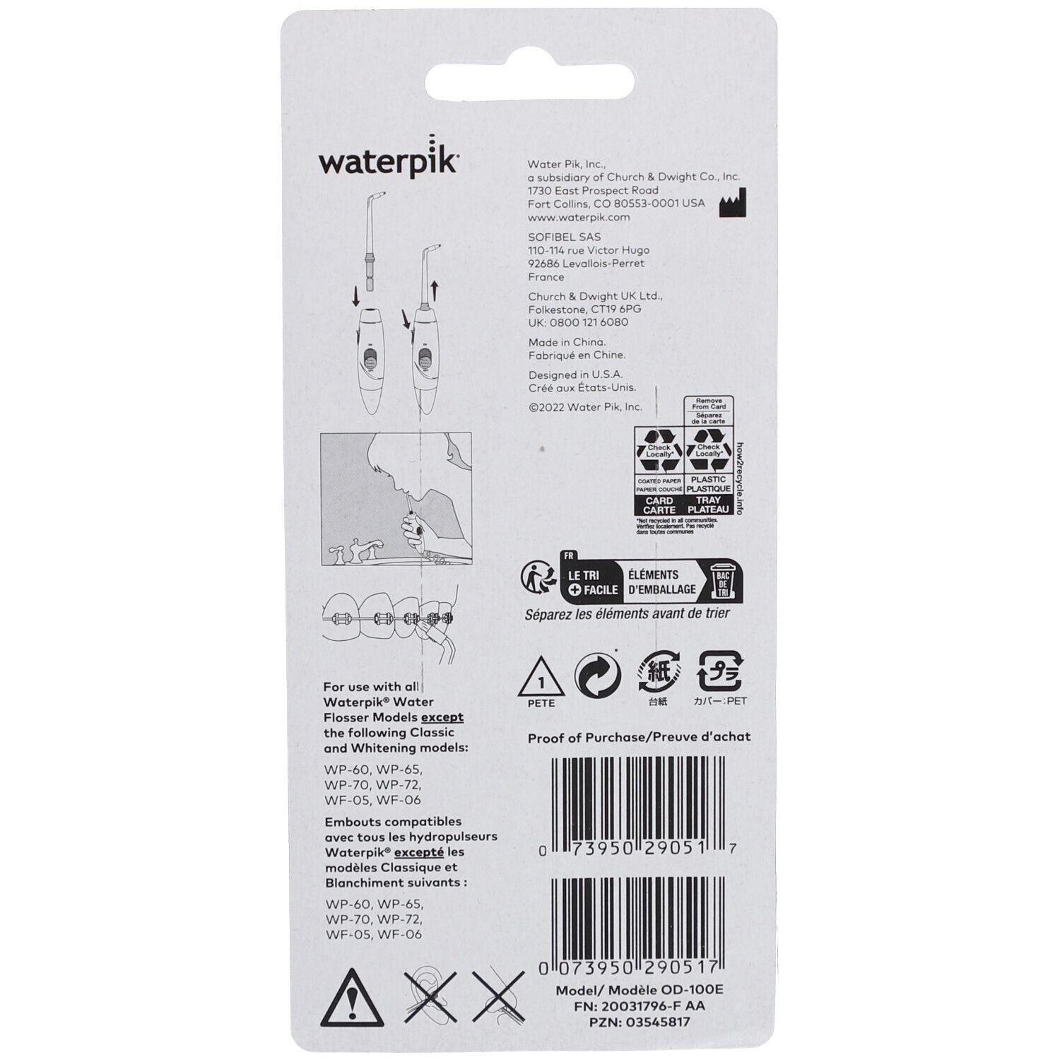 Waterpik OD-100 Orthodontische Tips voor Waterflossers
