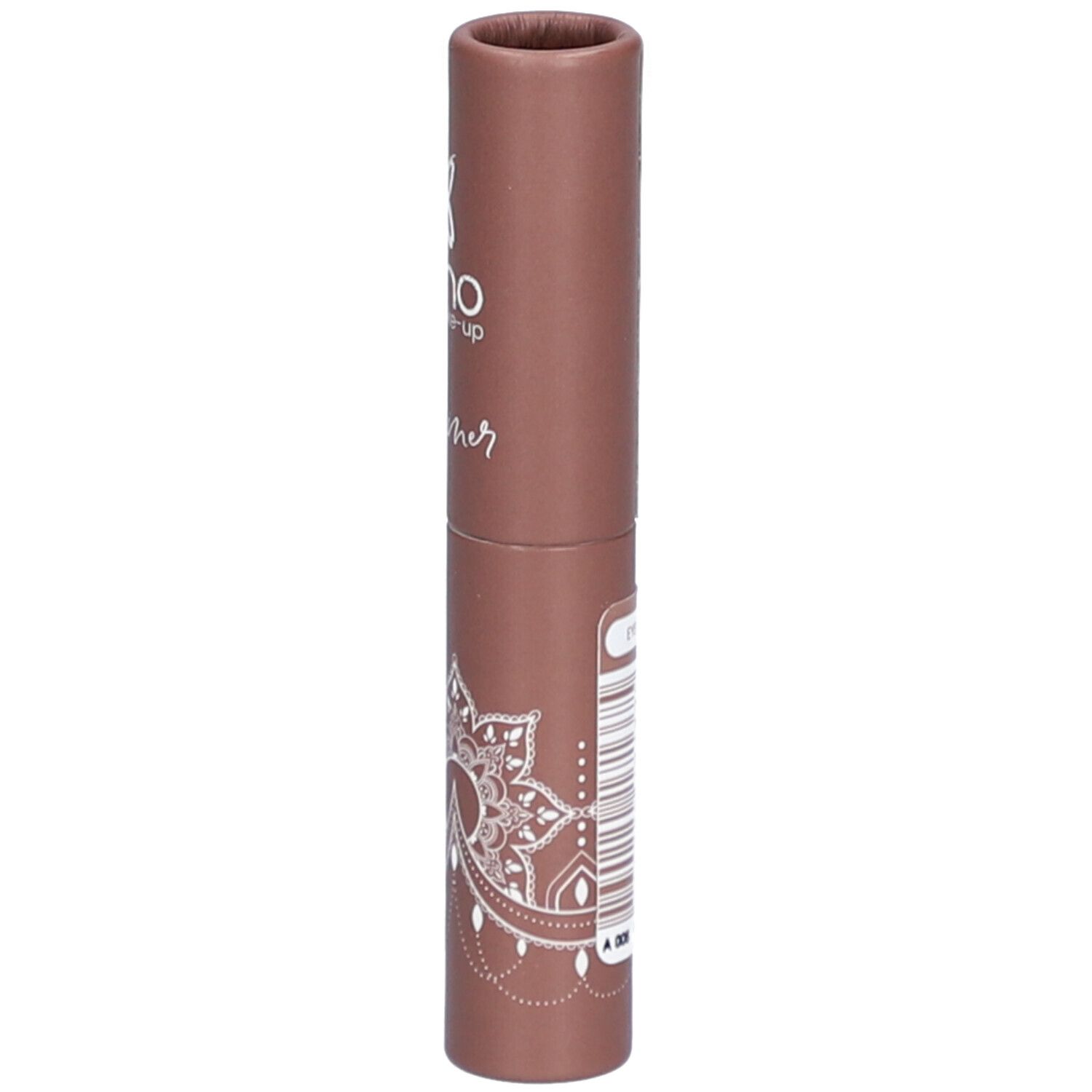 Emballage marron BOHO Eye Liner. Inscription: Eye Liner, BOHO green make-up. Motif mandala.