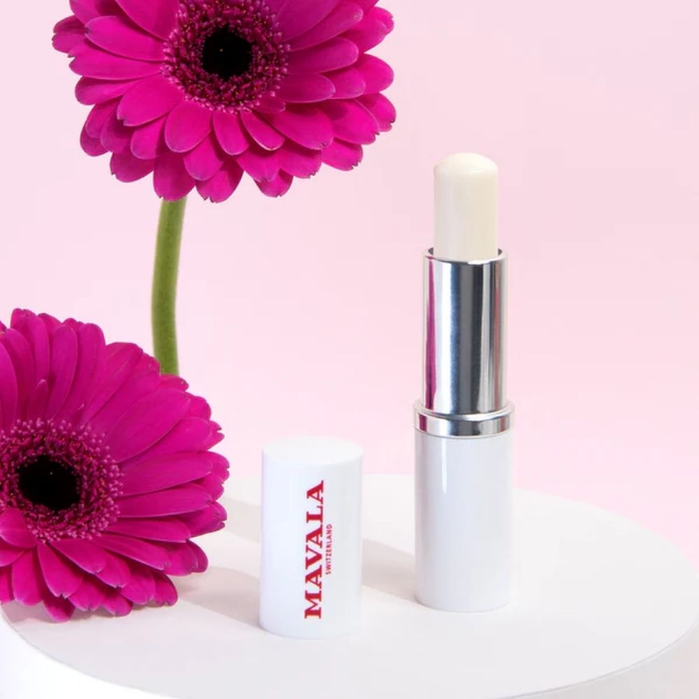 Mavala Lippenbalsem SPF 15, geopende huls, zijaanzicht.