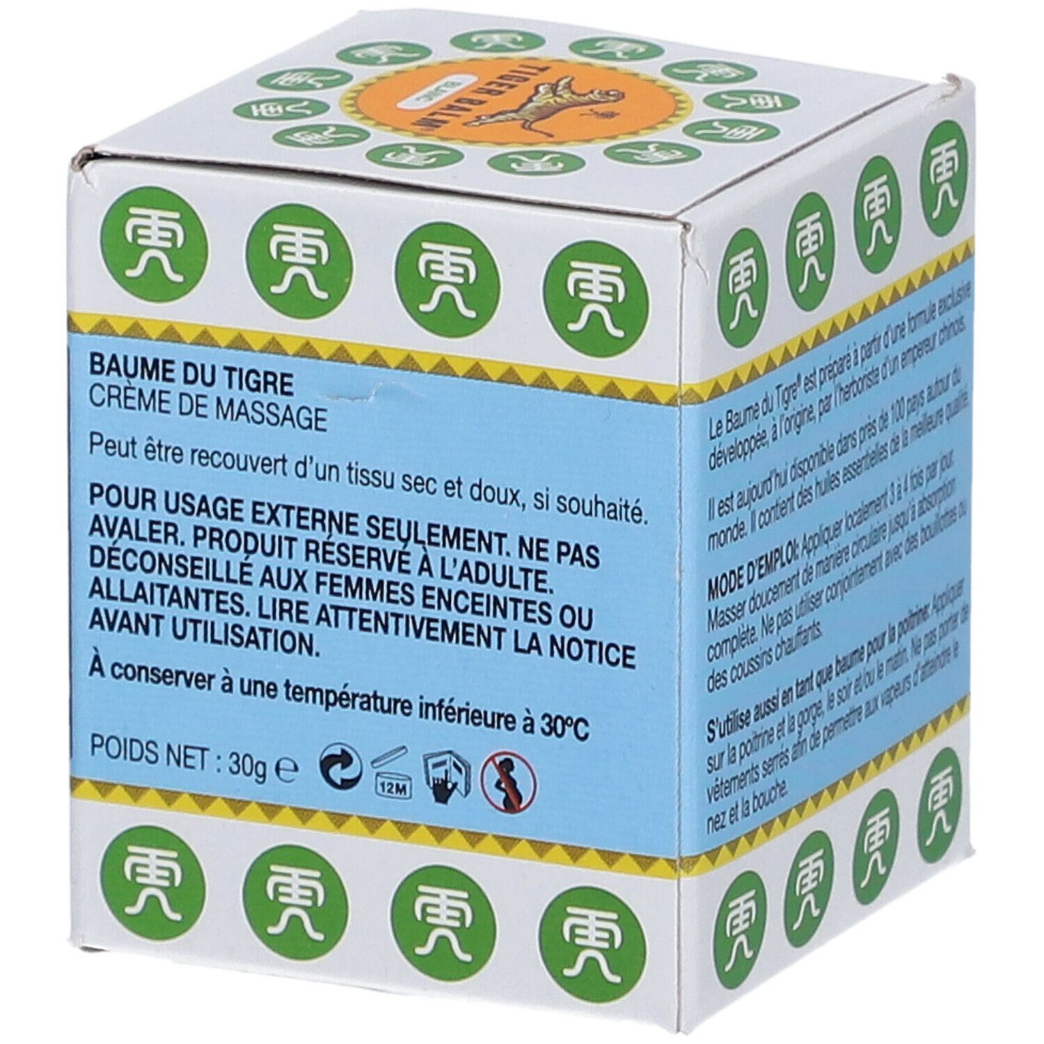BAUME DU TIGRE BLANC - Baume de massage.  - pot 30 g