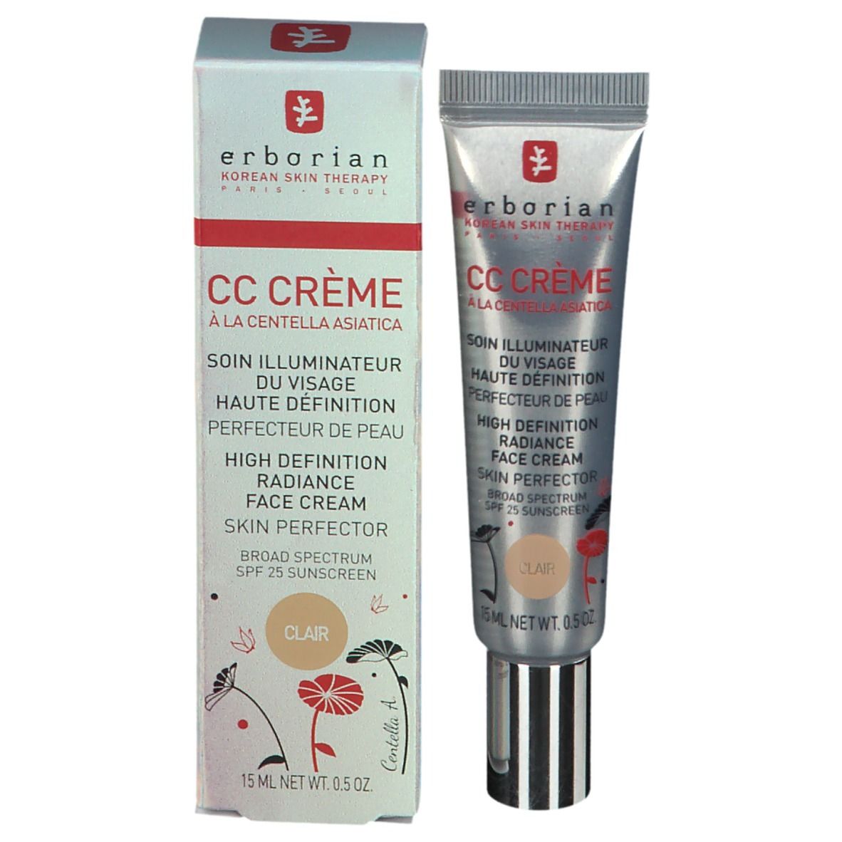 erborian CC Face Cream High Definitiaerborian CC Crème Soin Illuminateur du Visage Haute Définition Clair