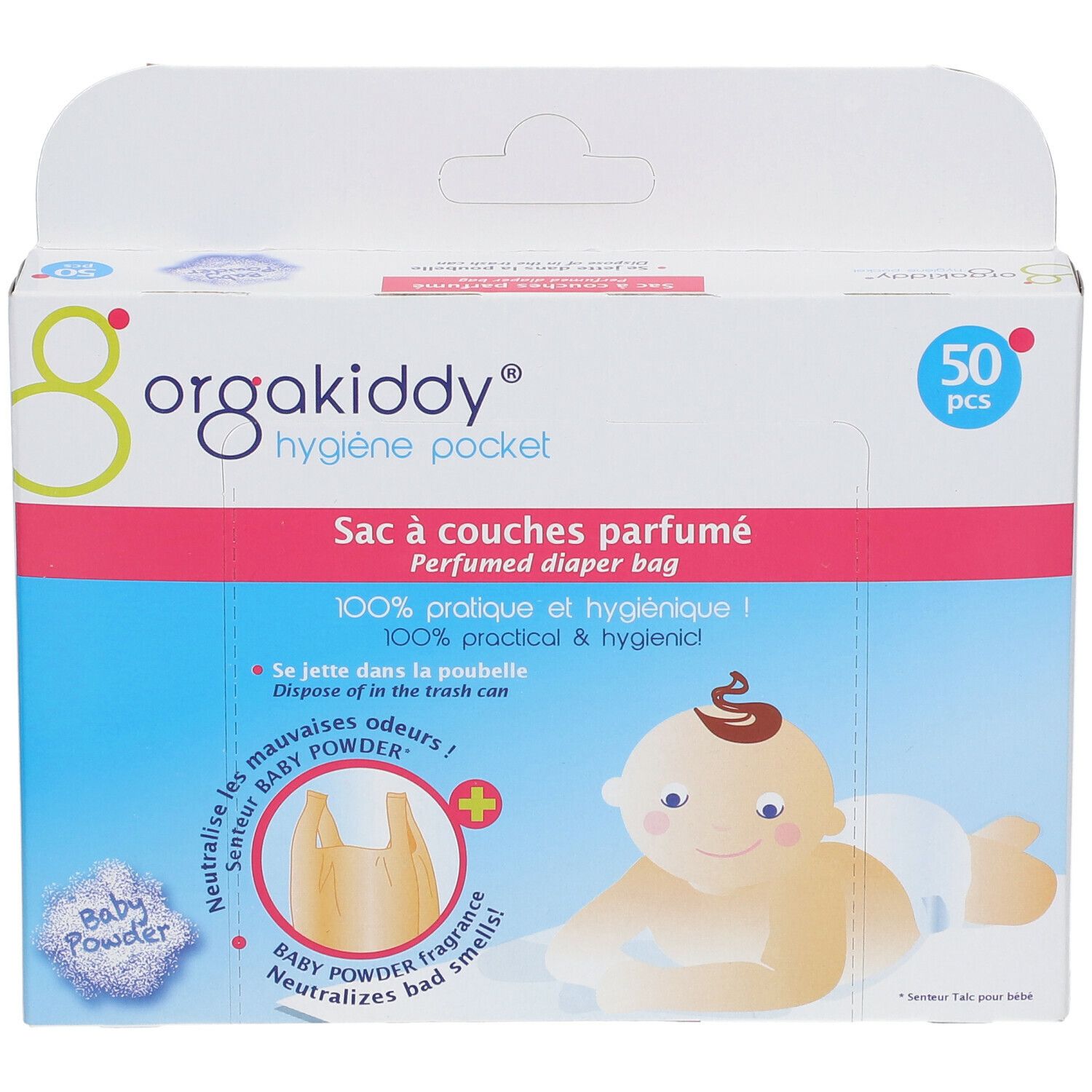 orgakiddy® Sac à couches parfumé Talc