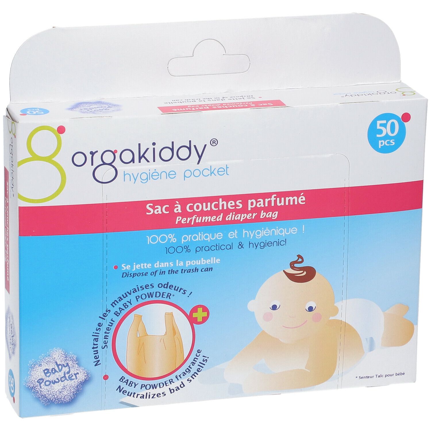 orgakiddy® Sac à couches parfumé Talc