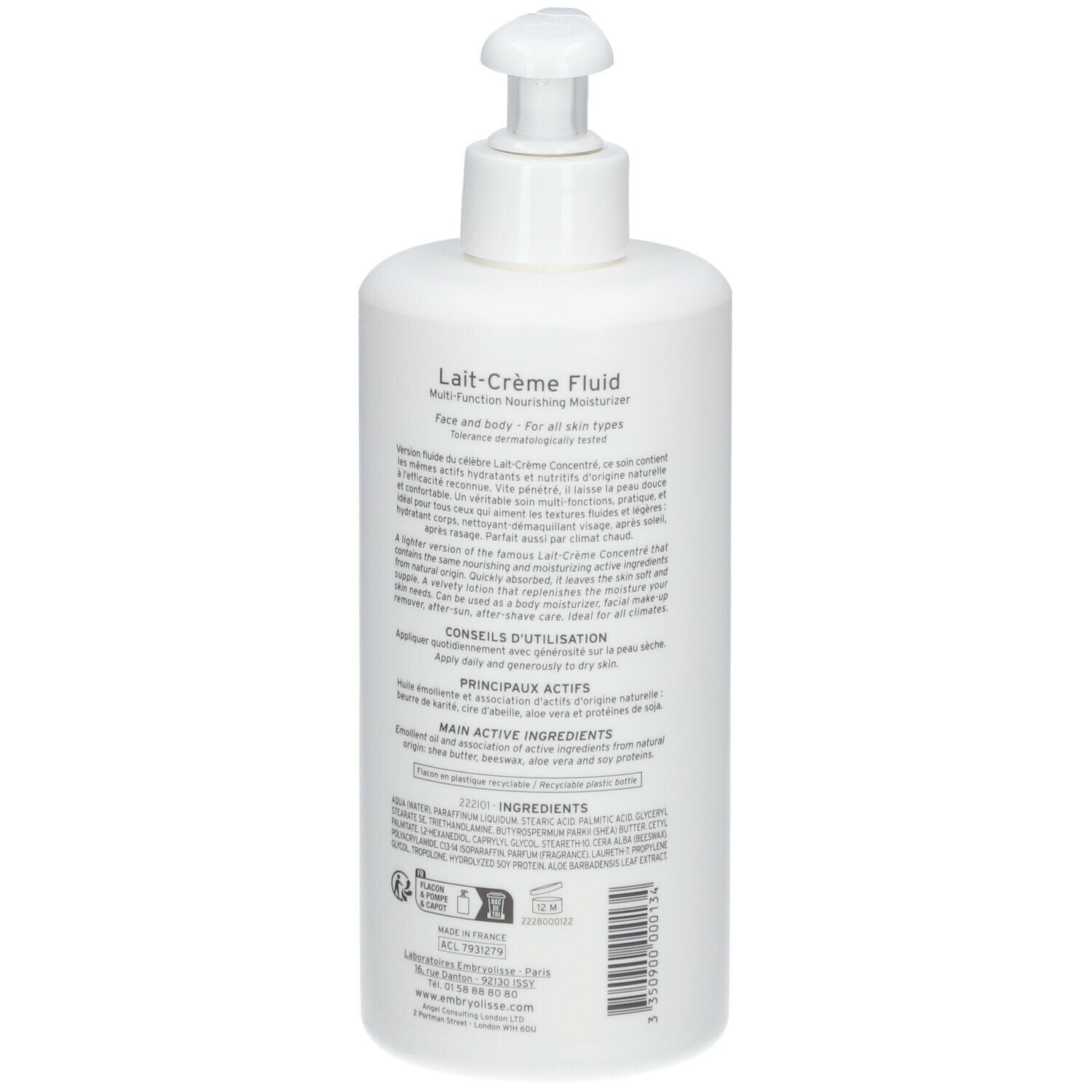 EMBRYOLISSE LAIT CRÈME FLUIDE - Lait crème fluide.  - fl 500 ml