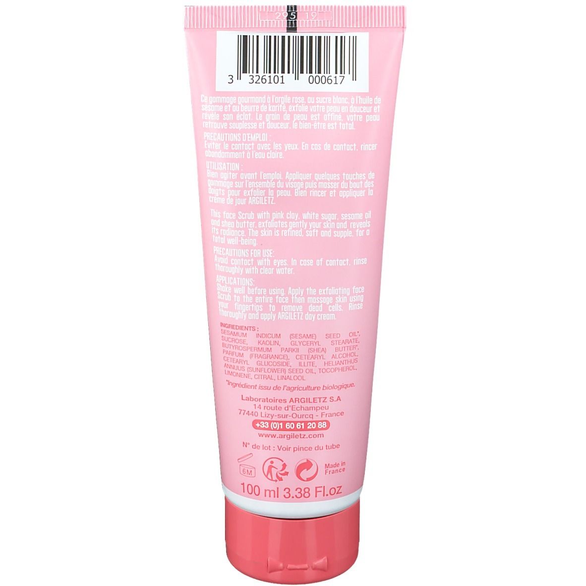 Argiletz Gommage exfoliant Visage Argile Rose